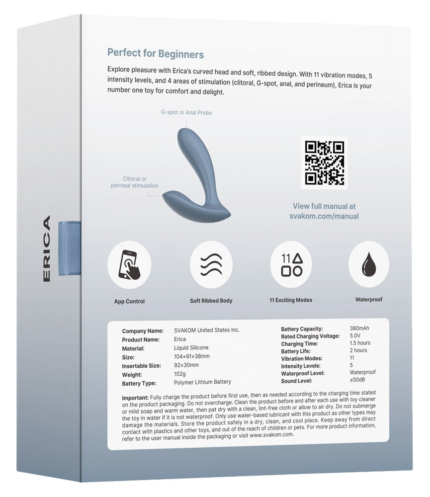 Erica Blue - Vibrador Braguita Recargable con App Control | SVAKOM