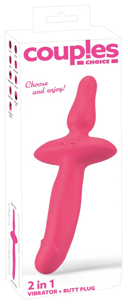 Couples Choice 2in1 Vibrador y Plug Anal - Doble Placer con 10 Modos