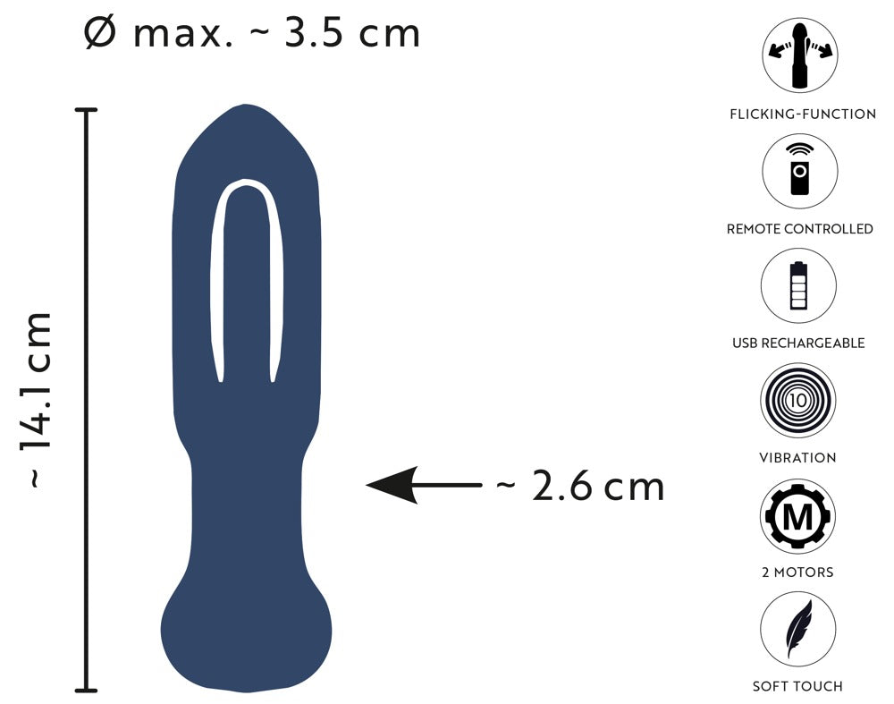 ANOS Flickering Tongue Butt Plug - Vibrador Anal con Lengüeta Motorizada y Mando a Distancia