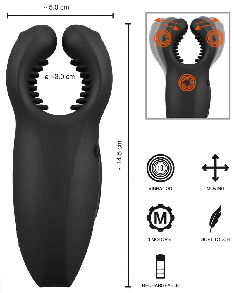 Rebel Man Wand - Masturbador con Alas Vibratorias Móviles y 3 Motores