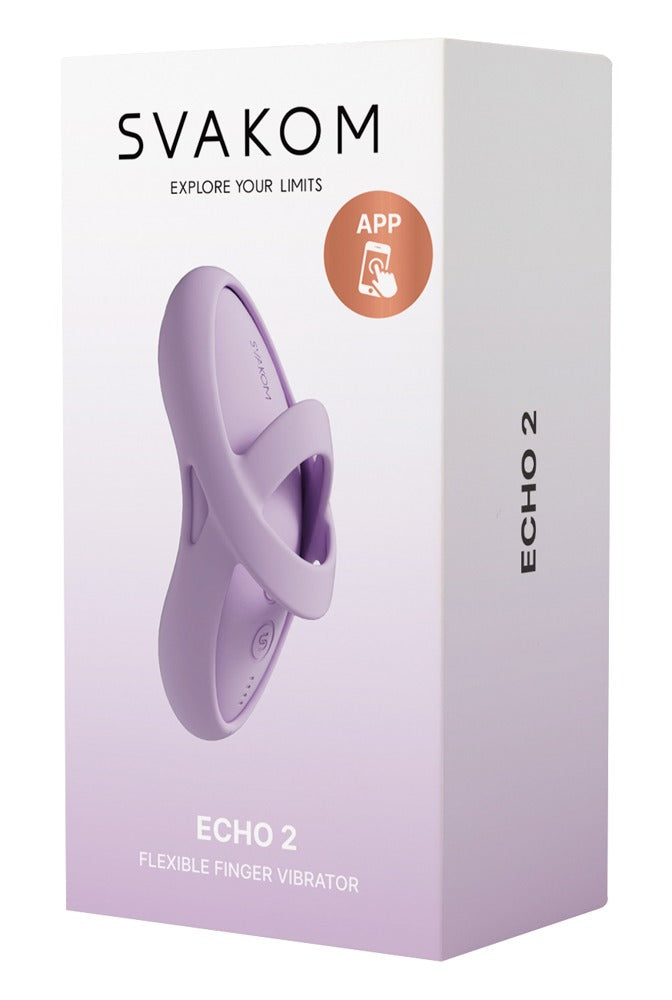 Echo 2 Pink Lilac - Vibrador de Dedo Inteligente con Calor SVAKOM