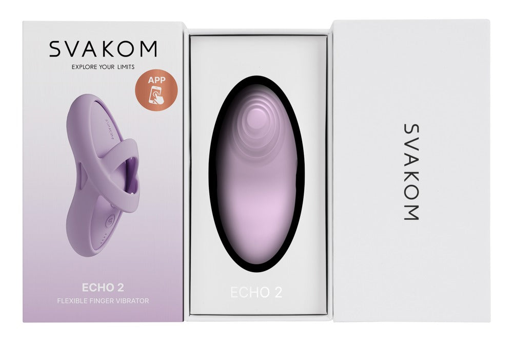 Echo 2 Pink Lilac - Vibrador de Dedo Inteligente con Calor SVAKOM