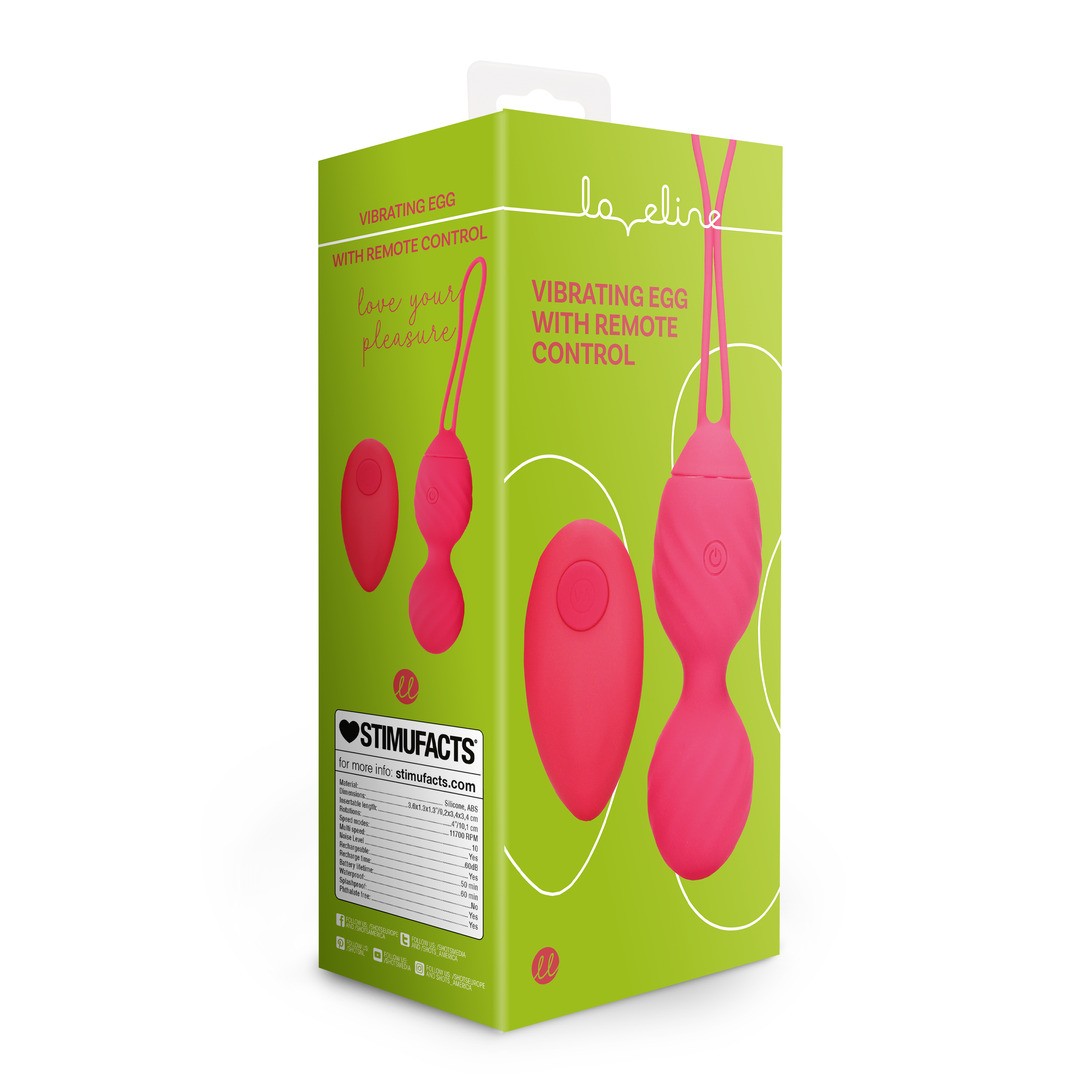 HUEVO VIBRADOR CON MANDO A DISTANCIA ROJO LOVELINE