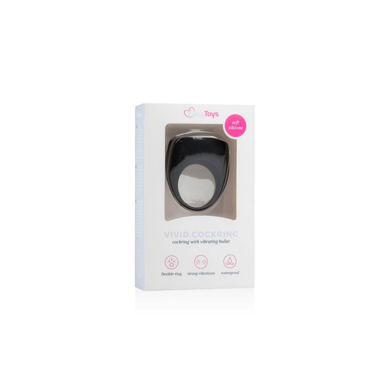 Anillo para Pene con Vibración Silicona - Negro