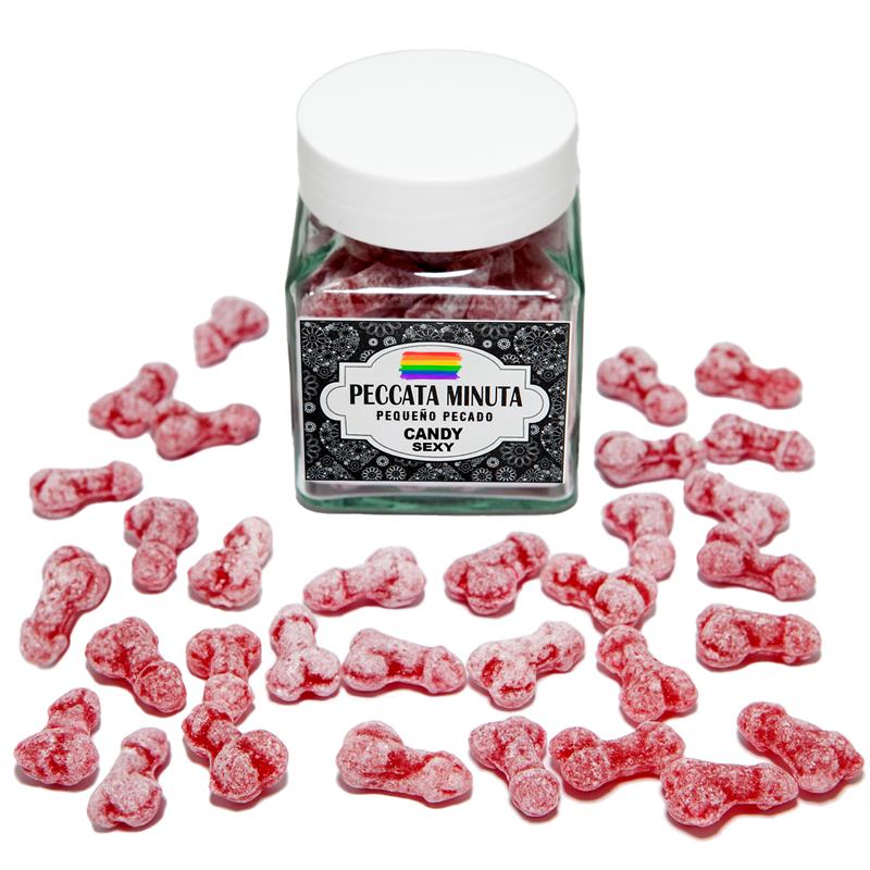 Bote 40 Caramelos Pene LGBT Fresa/Cereza