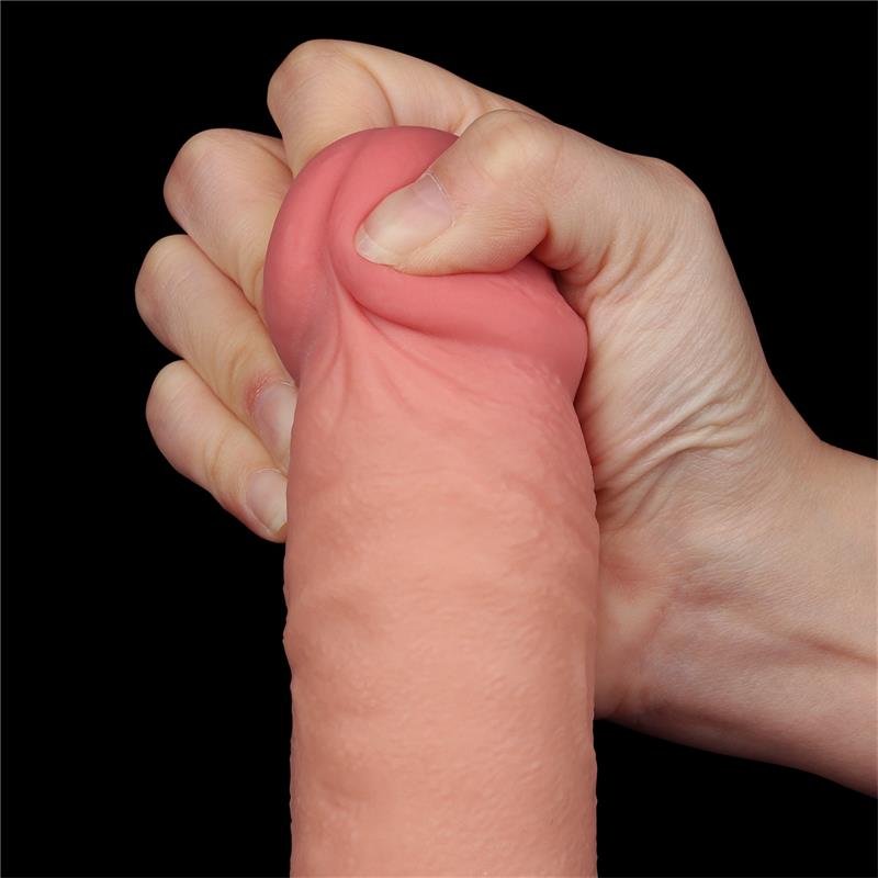 Dildo Dual Density Piel Deslizante Retractil 9.5