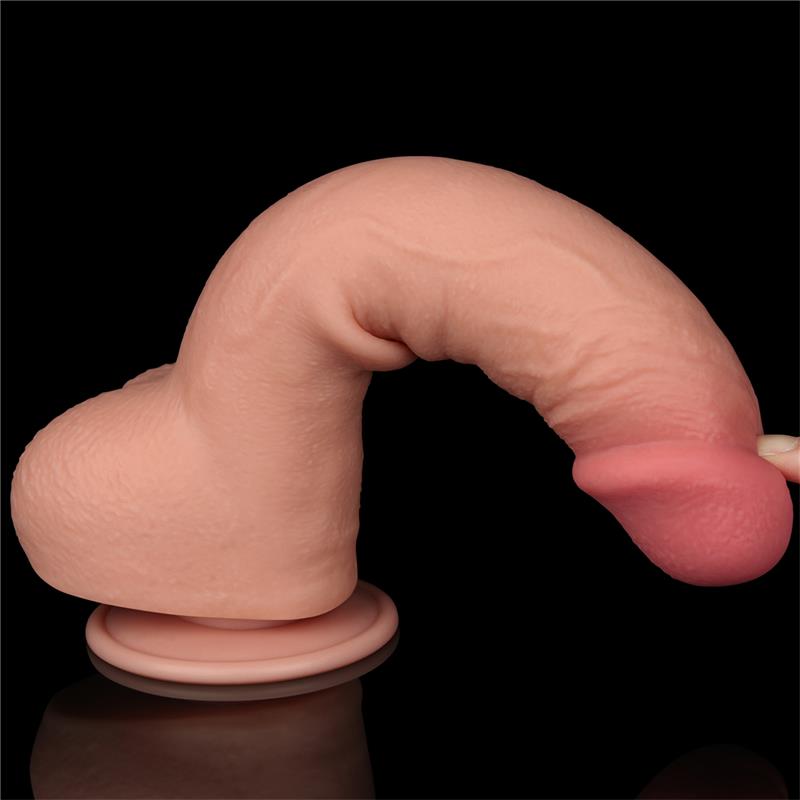 Dildo Dual Density Piel Deslizante Retractil 9.5