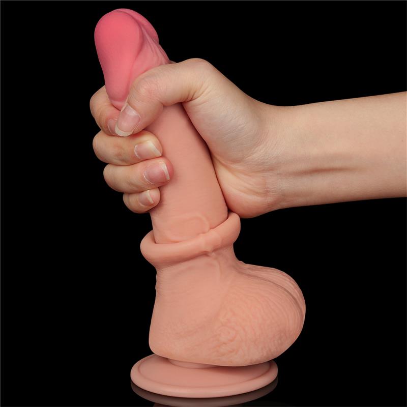 Dildo Dual Layer Piel Deslizante Retractil 7.5