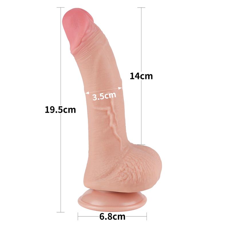 Dildo Dual Layer Piel Deslizante Retractil 7.5