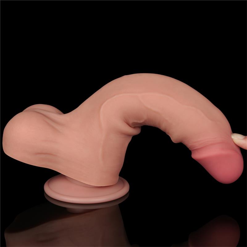 Dildo Dual Layer Piel Deslizante Retractil 8.5