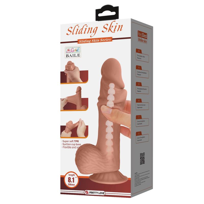 Dildo Realista Piel Deslizante Retractil 20.6 cm