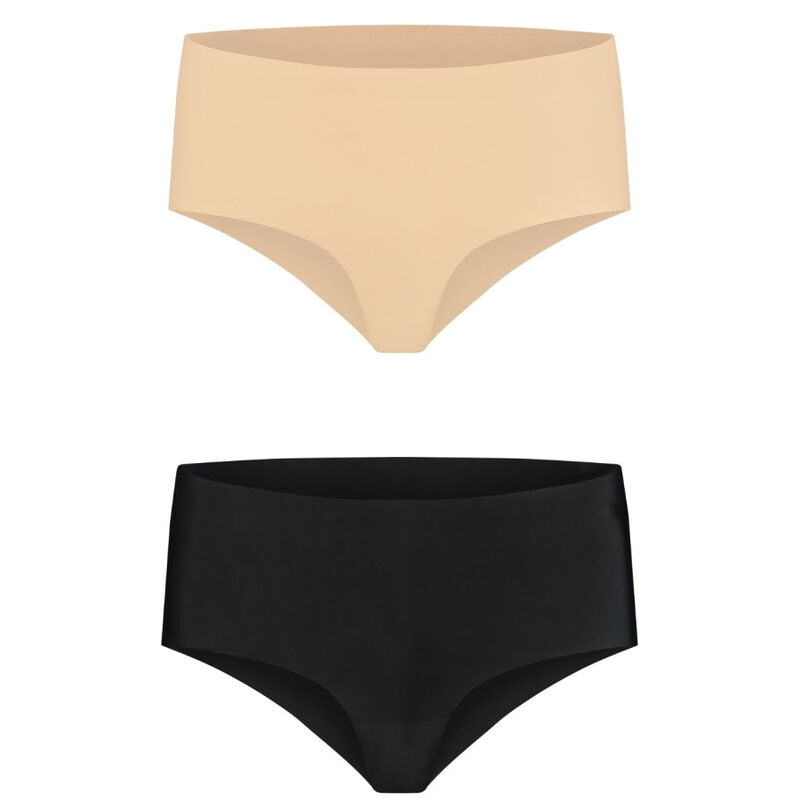 Bye Bra Pack 2 Braguitas Sin Costuras Talla XL - Beige y Negro