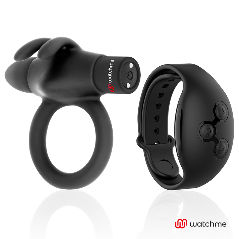 Black&Silver Agron Remote Control Cockring WatchMe
