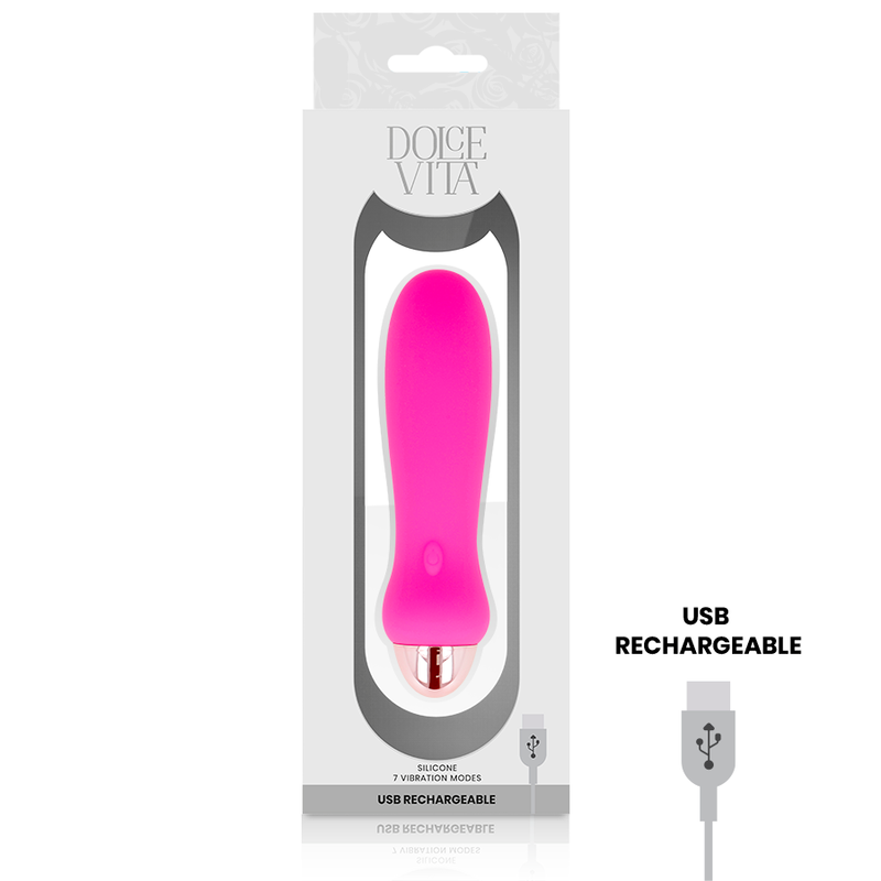Dolce Vita Rechargeable Vibrator Five Pink - 7 Velocidades