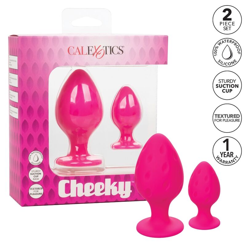 Kit Cheeky Buttplug Rosa - 2 Plugs Anales de Silicona con Ventosa