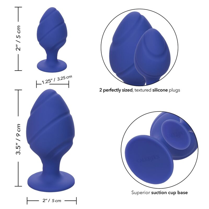 CalExotics Cheeky Butt Plug Purple - Set de 2 Plugs Anales con Texturas