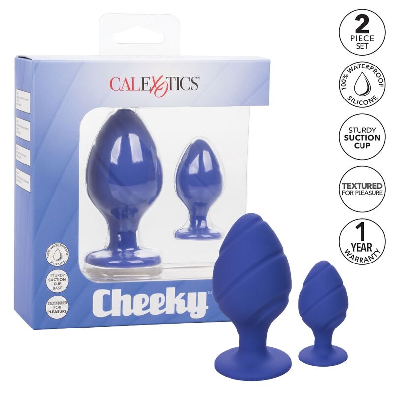 CalExotics Cheeky Butt Plug Purple - Set de 2 Plugs Anales con Texturas