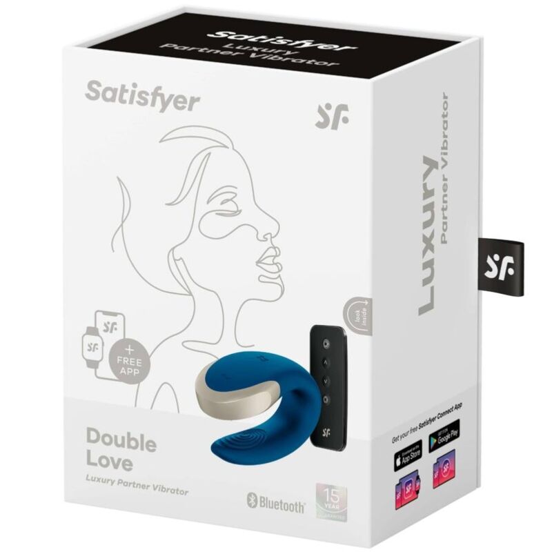 Satisfyer Double Love Luxury - Vibrador para Parejas Bluetooth Azul