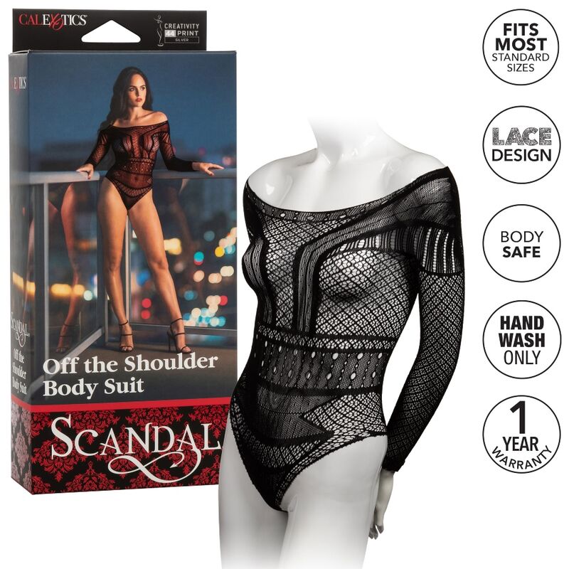 Scandal Shoulder Body Suit - Encaje Sensual Crotchless