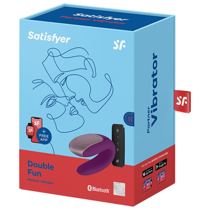 Satisfyer Double Fun Partner Vibrator Purple - Vibrador para Parejas con Control Remoto