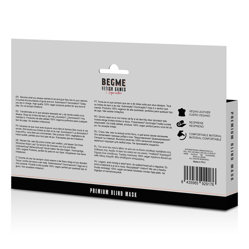 BEGME Black Edition Antifaz Premium con Forro de Neopreno