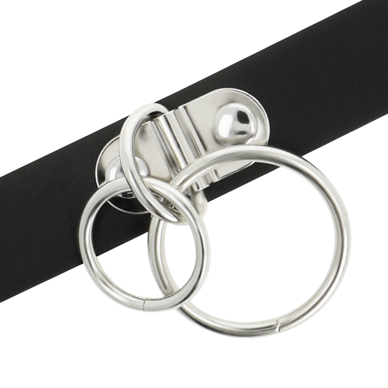 Coquette Chic Desire Choker Cuero Vegano Doble Anillo