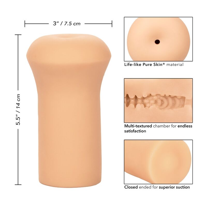 CalExotics Boundless Stroker - Masturbador de TPE con Cámara Multi-texturizada
