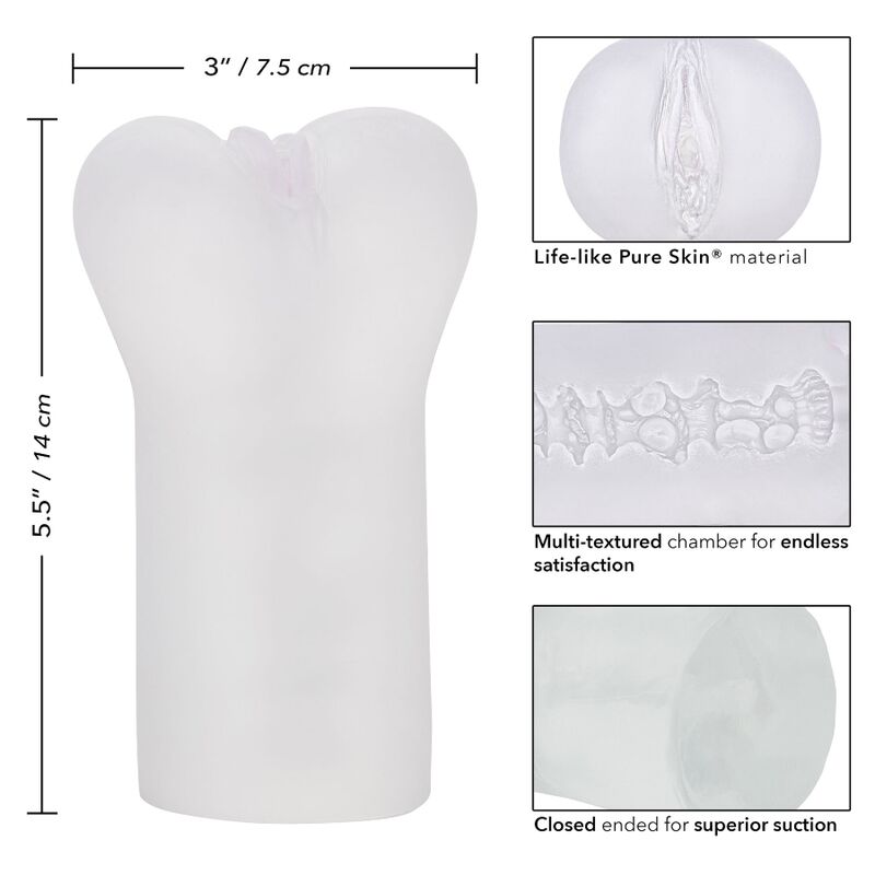 CalExotics Boundless Vulva Stroker Transparente - Masturbador Realista