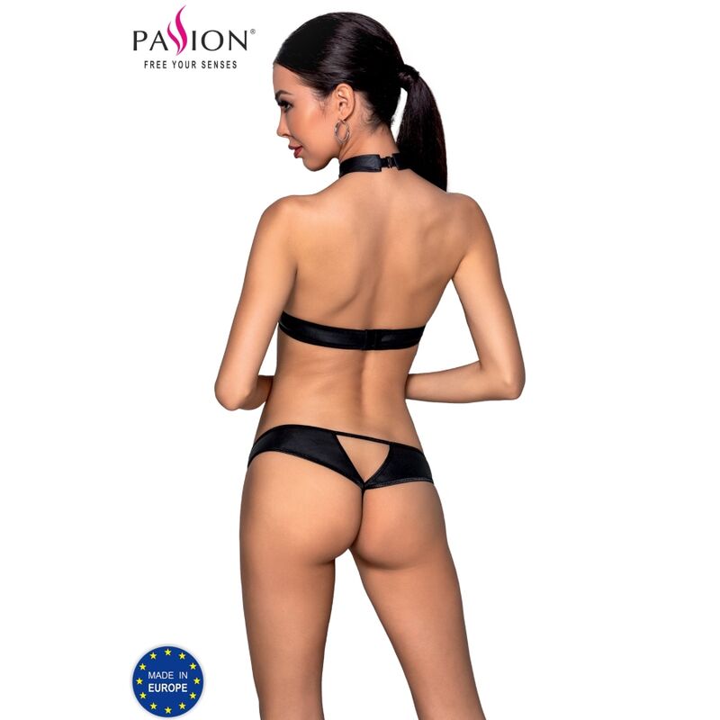 Passion Malwia Set Cuero Ecológico S/M - Lencería Sensual de Dos Piezas