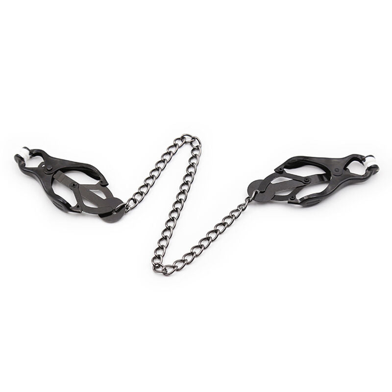 Ohmama Fetish Japanese Nipple Clamps - Pinzas con Cadena Negra