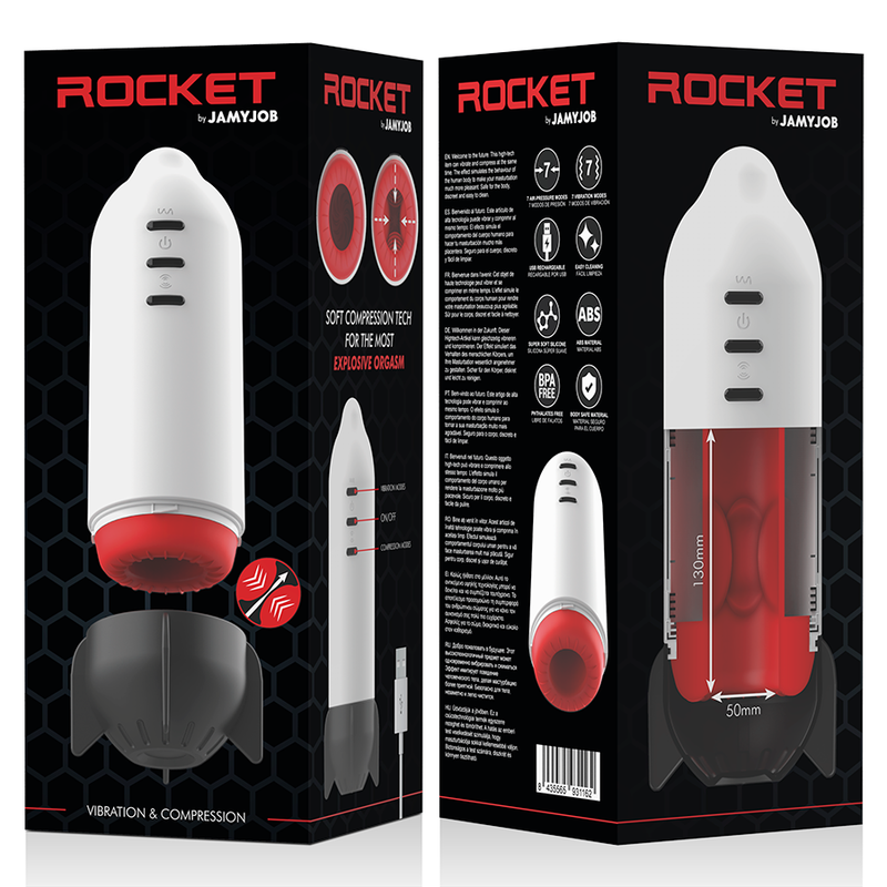 Rocket Masturbador con Tecnología de Compresión y Vibración