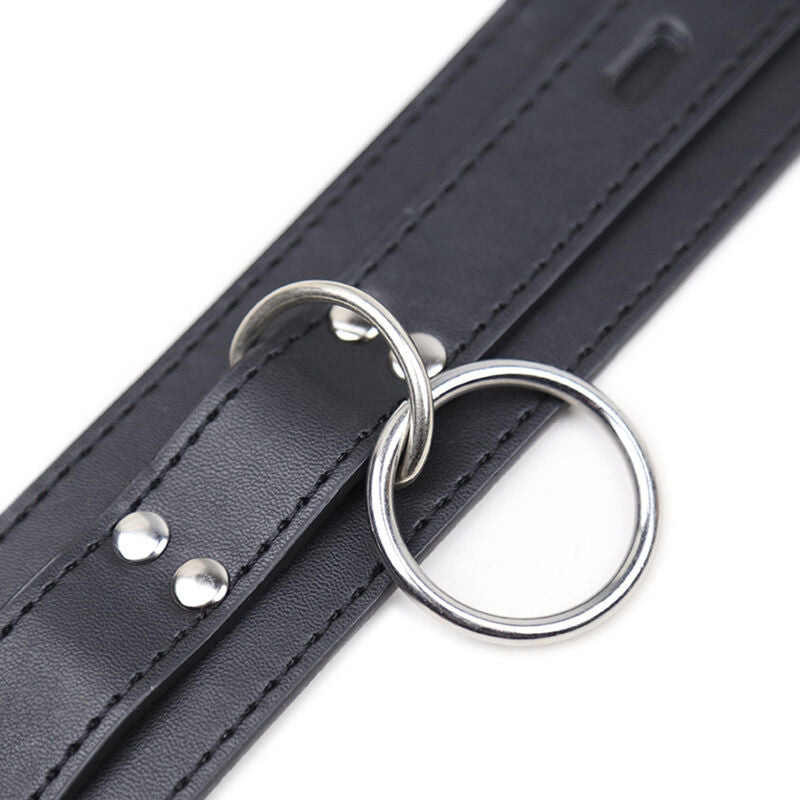 Ohmama Fetish Collar de Sumisión con 3 Anillas Metálicas