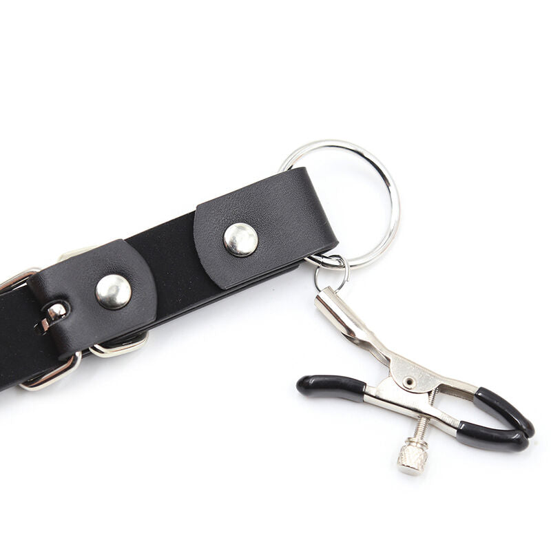 Ohmama Fetish Clitoris Clamps with Leg Straps - Juego de Abrazaderas Ajustables