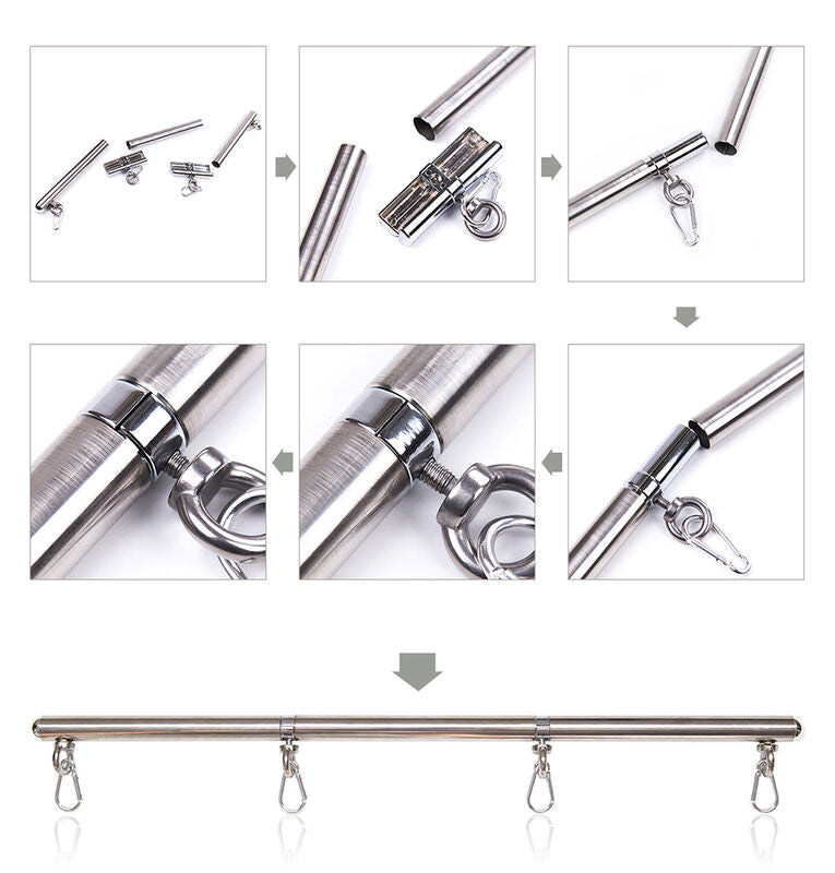 Ohmama Fetish Restraint Bar 4 Hooks - Barra Metálica Desmontable