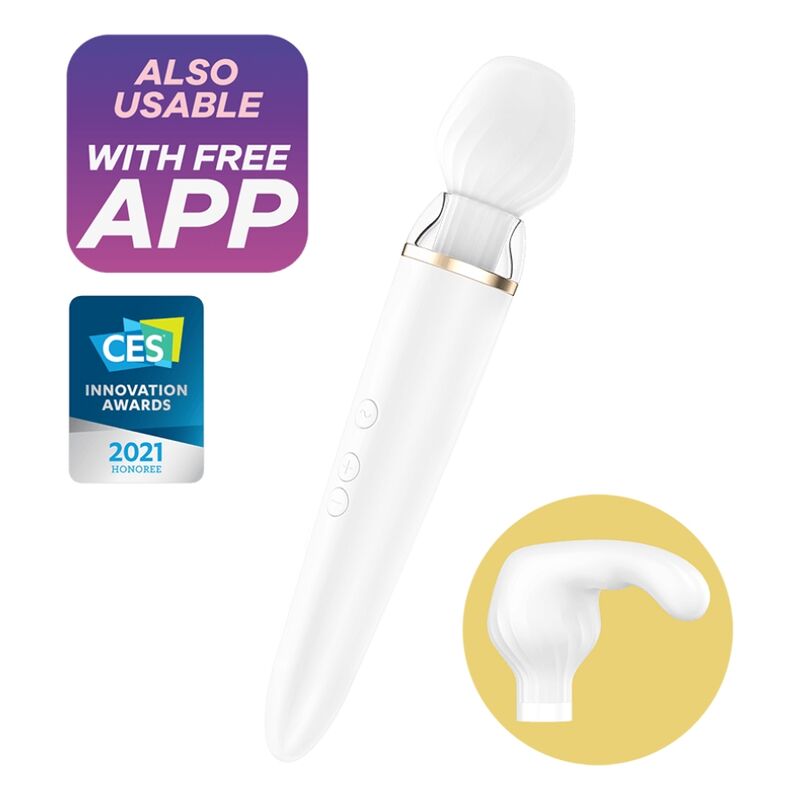 Satisfyer Double Wander App White - Masajeador Corporal Inalámbrico