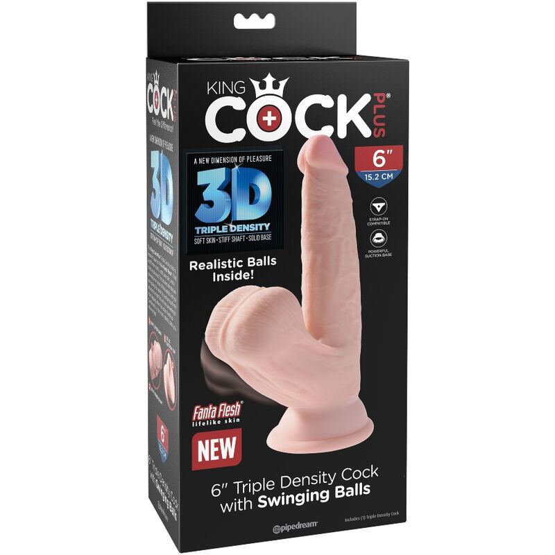 King Cock Plus 3D Dildo con Bolas Oscilantes 12.7 cm