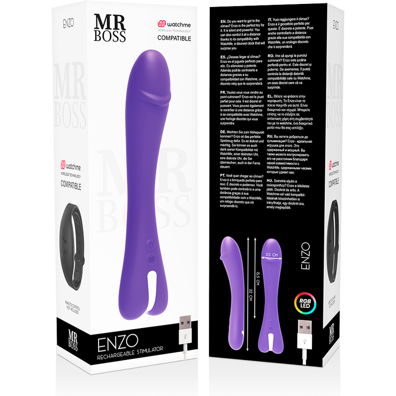 Mr Boss Enzo Vibrator con Control Remoto WatchMe