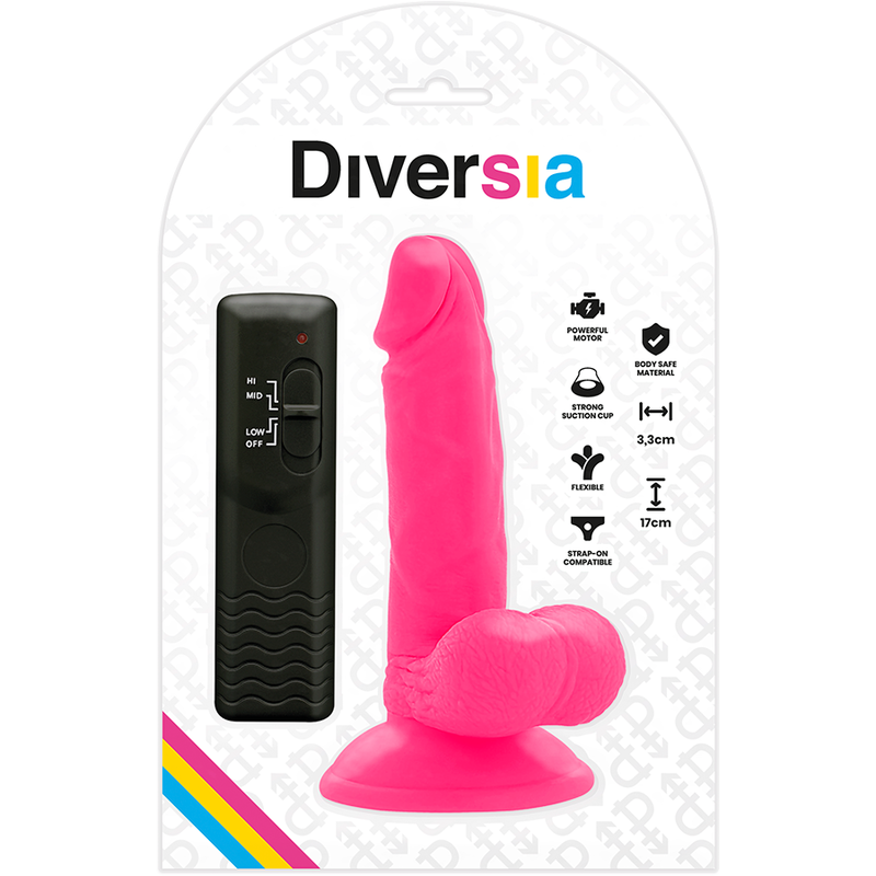 Diversia Flexible Vibrating Dildo Pink 17 cm