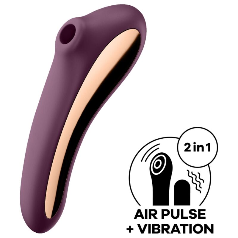 Satisfyer Dual Kiss Air Pulse Vibrator - Rojo Vino