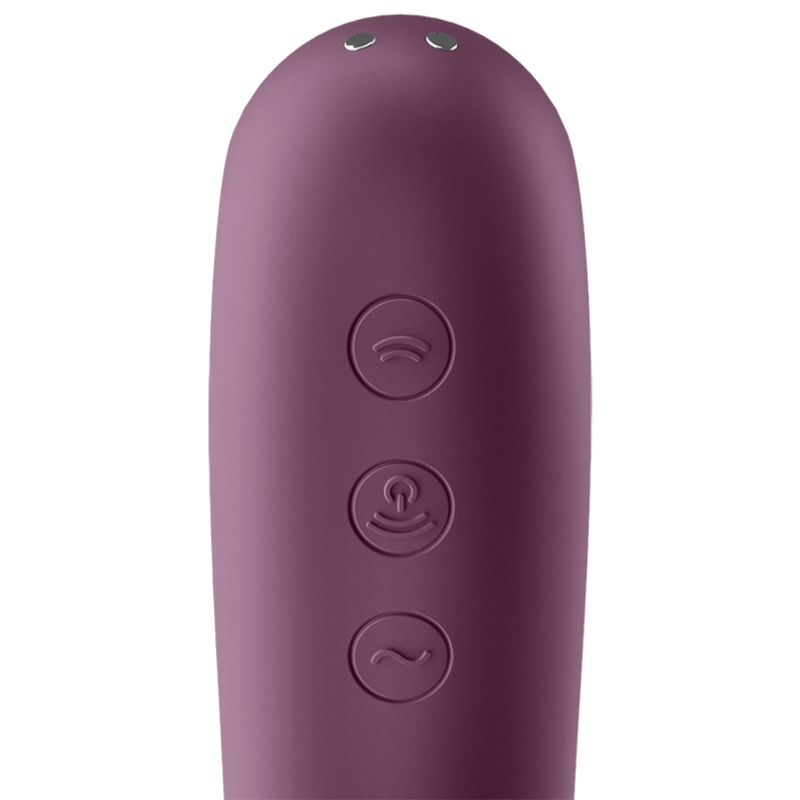 Satisfyer Dual Kiss Air Pulse Vibrator - Rojo Vino