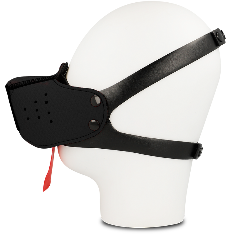 Ohmama Fetish Bozal Perro Negro - Máscara Ajustable para Juegos Fetish