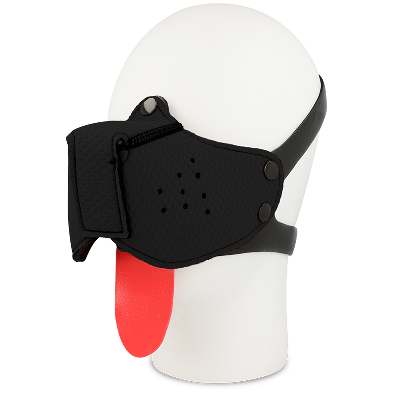 Ohmama Fetish Bozal Perro Negro - Máscara Ajustable para Juegos Fetish