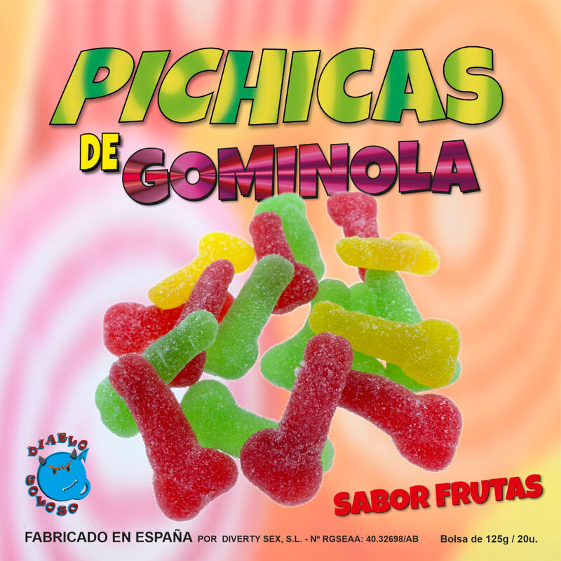 Diablo Goloso Fruit Gumminol Pichitas - Caramelos de Goma con Azúcar