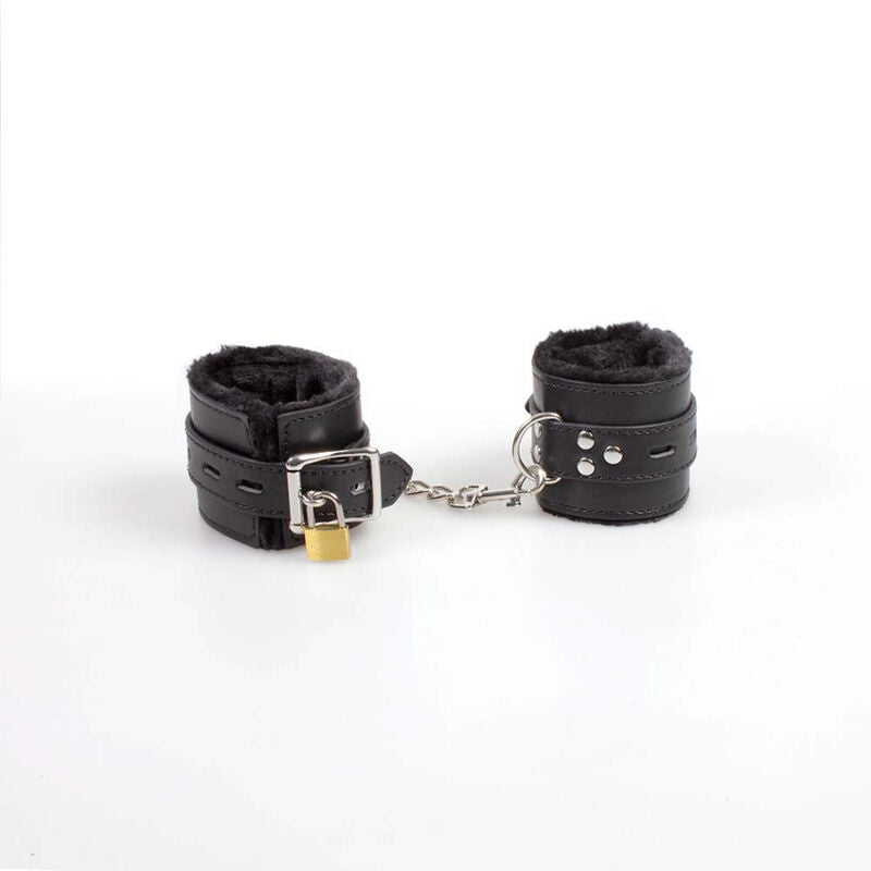 Secretplay Black Bondage Handcuffs - Esposas BDSM con Plumas