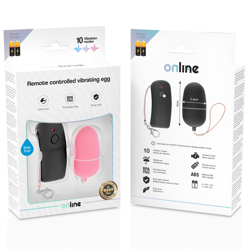 Vibrador Huevo Controlado por Mando a Distancia Rosa