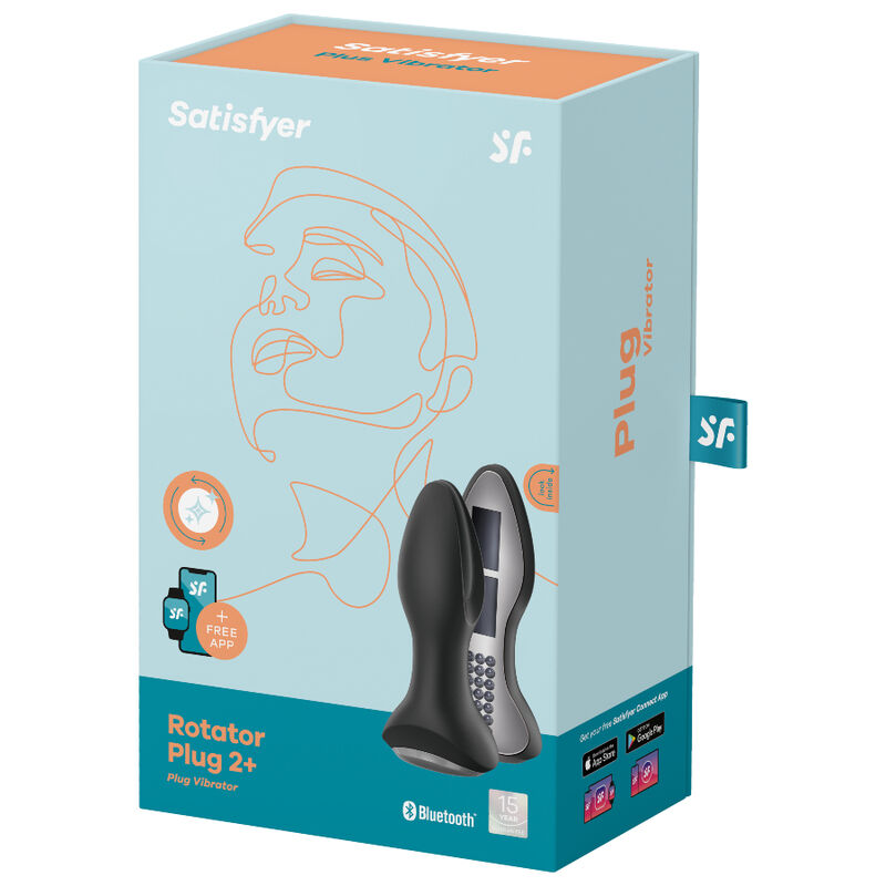 Satisfyer Rotator Plug 2+ Vibrating Plug App Black