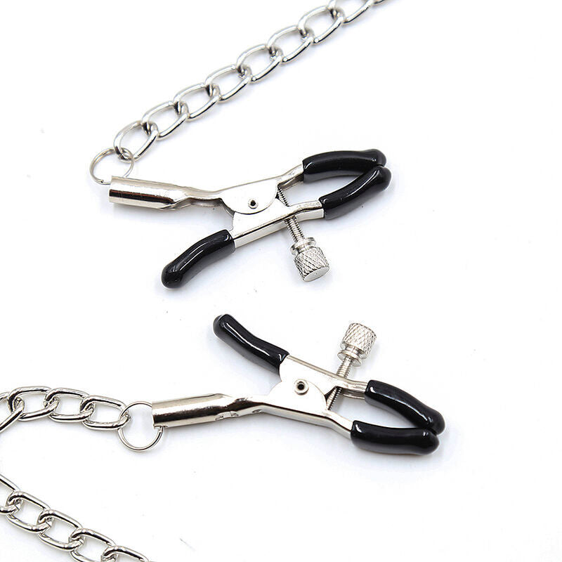 OHMAMA Fetish Ball Gag Transpirable Negro con Pinzas de Pezón