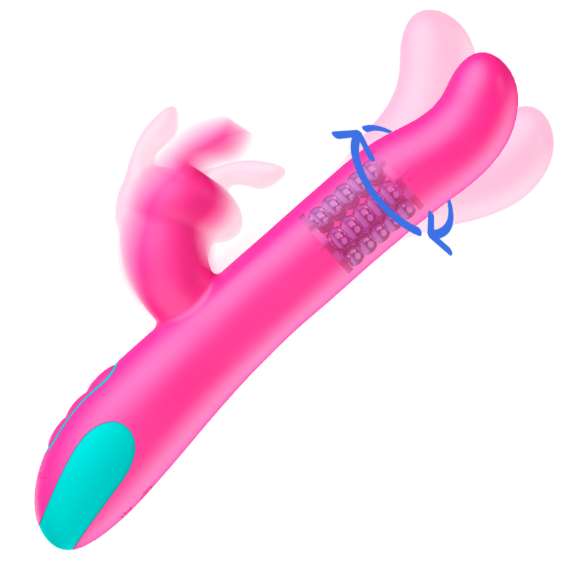 Happy Loky Pluto Rabbit Vibrator & Rotator con Control Remoto WatchMe