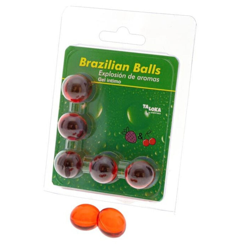 Taloka 5 Brazilian Balls Strawberry & Cherry - Gel Íntimo