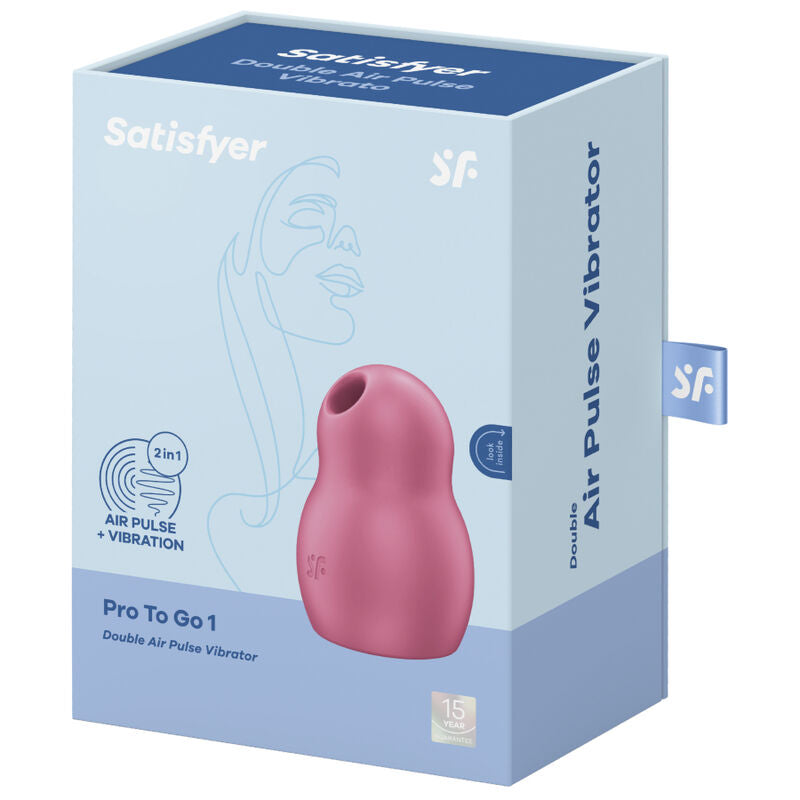Satisfyer Pro To Go 1 - Estimulador de Aire Pulsado y Vibrador Rojo